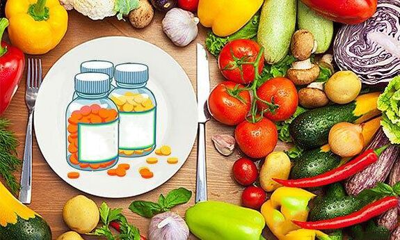 Vitaminas en productos para aumentar la potencia